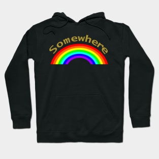 Rainbow Gold Somewhere Funny Joke Hoodie